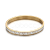 Ion Plating(IP) Roman Numerals Design 304 Stainless Steel Enamel Bangles BJEW-L552-11D-6mm-1