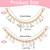 2Pcs Imitation Pearl & Alloy Pink Enamel Flower Tassel Bag Decorative Chains AJEW-BBC0001-06-2