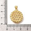 Brass with Natural Shell Carved Pendants KK-Z091-07G-02-3