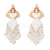 Glass Seed Beaded Angel Pendants PALLOY-MZ0089296-02-1