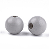 Painted Natural Wood Beads WOOD-S049-05H-2