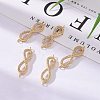 Brass Micro Pave Grade AAA Cubic Zirconia Links ZIRC-O009-09G-NR-6