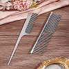 2Pcs 2 Styles Stainless Steel Comb AJEW-LP0004-19-1