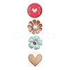 3D Flower & Heart Pattern Roll Stickers X-DIY-B031-05-5