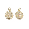 Brass Micro Pave Cubic Zirconia Pendants KK-D235-02G-01-1