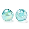 UV Plating Rainbow Iridescent Acrylic Beads OACR-G012-06-3