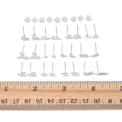 2 Pairs Alloy Stud Earrings for Women EJEW-FS0001-27K-1
