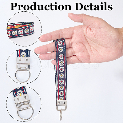 Iron with Polyester Inwrought Keychain KEYC-WH20054-011B-1