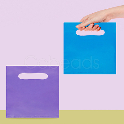 20Pcs 2 Colors LDPE Plastic Packaging Bags with Die Hole Handle ABAG-LP0001-57-1