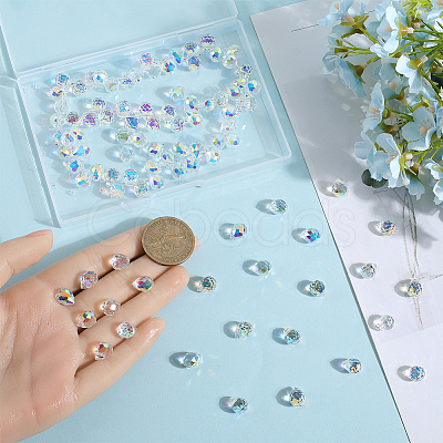 Transparent Electroplate Glass Beads Strands EGLA-SP0001-05B-1