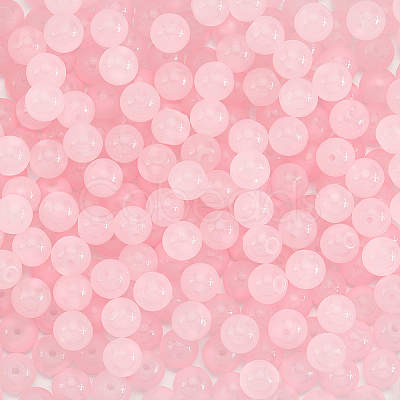 3 Strands Baking Paint Imitation Jade Glass Round Bead Strands DGLA-PA0001-01B-1
