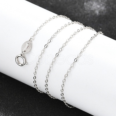 Anti-Tarnish Rhodium Plated 925 Sterling Silver Necklaces STER-M034-32B-1