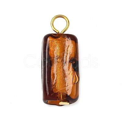 Handmade Gold Sand Lampwork Pendants PALLOY-JF04370-02-1