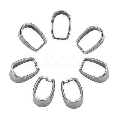 Tarnish Resistant 201 Stainless Steel Snap on Bails X-STAS-H052-1