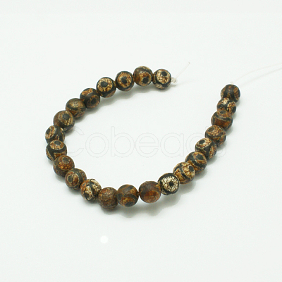 Tibetan Style 3-Eye dZi Beads G-K166-04-8mm-L2-1