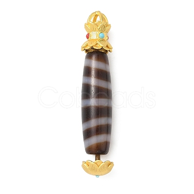 Lotus Shape Brass Screw Peg Bails KK-NH0008-06MG-1