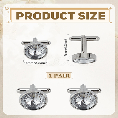 1 Pair Brass Cufflinks BUTT-LP0002-03P-02-1