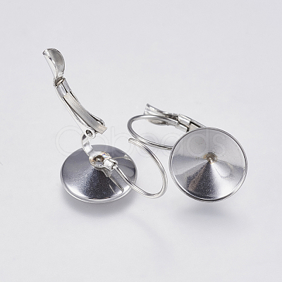 Tarnish Resistant 304 Stainless Steel Leverback Earring Settings STAS-I097-021-12mm-1