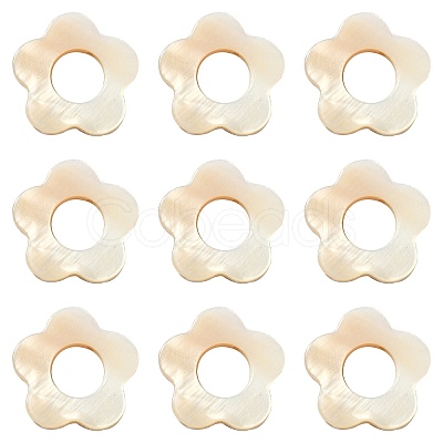 30Pcs Natural Freshwater Shell Beads Frames SHEL-CJ0001-27-1