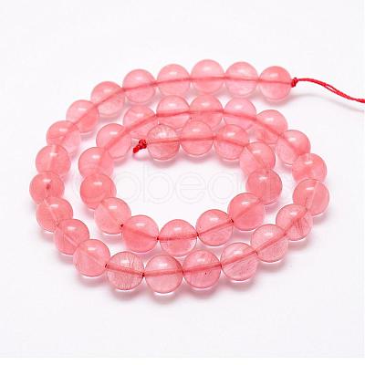 Cherry Quartz Glass Bead Strands G-P256-06-10mm-1