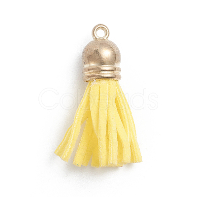 Faux Suede Cord Tassels Pendant Decorations HJEW-WH0006-18C-1