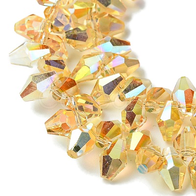 Transparent Electroplate Glass Beads Strands GLAA-K064-06A-HP01-1