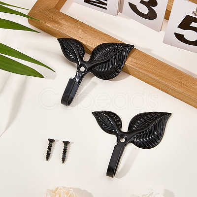 2Pcs Leaf Iron Hanger FIND-WH20007-61EB-1