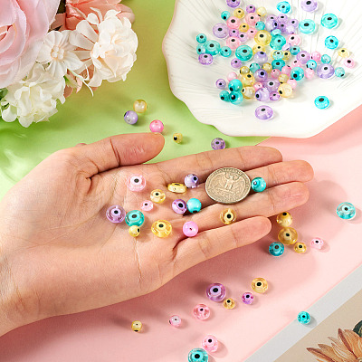 120Pcs 5 Styles Handmade Evil Eye Lampwork Beads Strands LAMP-TA0001-50-1
