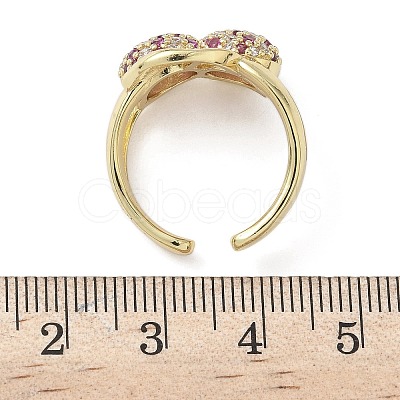Brass Micro Pave Cubic Zirconia Cuff Rings RJEW-H256-14G-02-1