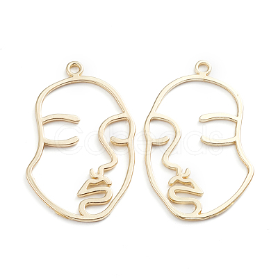 Alloy Open Back Bezel Pendants PALLOY-I197-08G-1