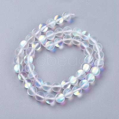 Synthetic Moonstone Beads Strands G-E468-G01-6mm-1