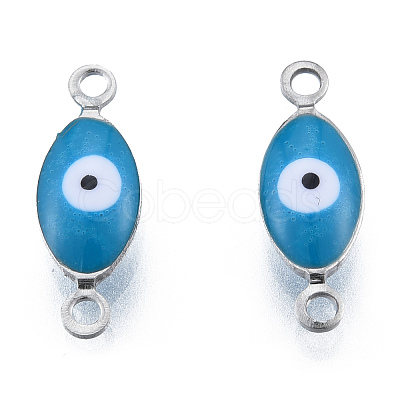 304 Stainless Steel Enamel Connector Charms STAS-N092-179G-1