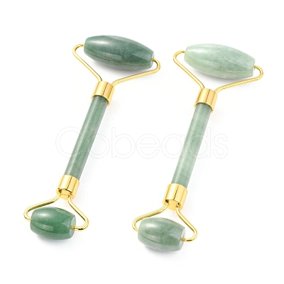 Natural Green Aventurine Brass Face Massager MRMJ-G009-38G-1