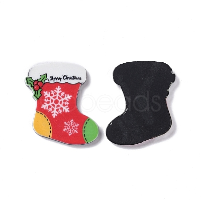 Christmas Style Printed Acrylic Cabochons MACR-O045-01H-1