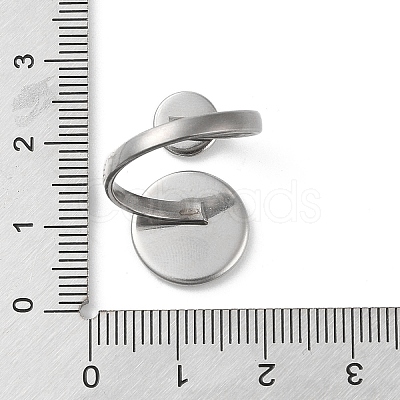 Non-Tarnish 304 Stainless Steel Open Cuff Ring Findings STAS-E124-05G-P-1