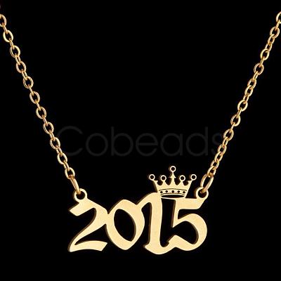 Crown Birth Year 201 Stainless Steel Pendant Necklaces for Women FS-WG4E8F2-36-1