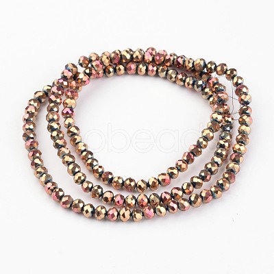 Electroplate Glass Bead Strands EGLA-G014-3mm-FP01-1
