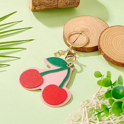 1Pc PU Leather Alloy Keychains KEYC-TA0001-44-1