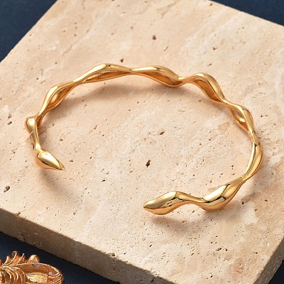 Brass Cuff Bangles for Women BJEW-F482-10G-1