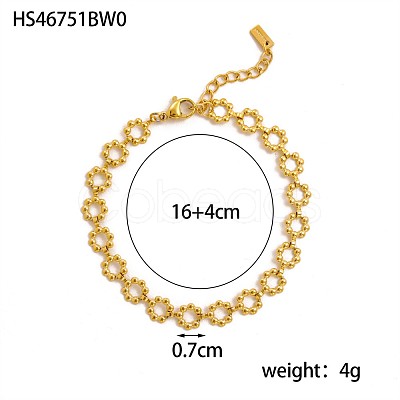 304 Stainless Steel Link Chains Bracelets STAS-OY016-97G-1