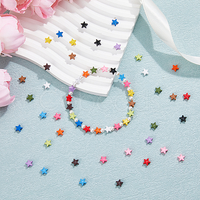 56Pcs 14 Style Spray Painted Alloy Beads FIND-FH0007-83-1