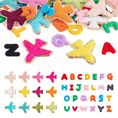 76Pcs 2 Sets 2 Styles Polyester Clothing Patches PATC-TA0001-42-1