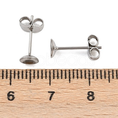 304 Stainless Steel Stud Earring Findings STAS-D389-03C-P-1