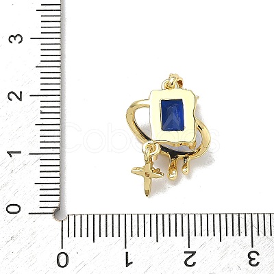Brass Micro Pave Cubic Zirconia Pendants KK-D235-18G-1