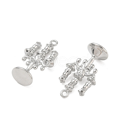 Brass Micro Pave Clear Cubic Zirconia Pendants KK-K351-75P-1