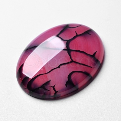 Natural Dragon Veins Agate Cabochons X-G-F296-03-30x40mm-1