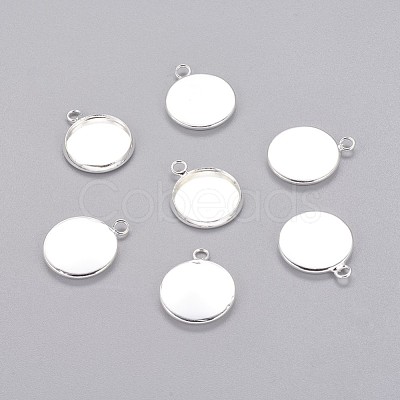 Brass Pendant Cabochon Settings X-KK-B534-D-S-1
