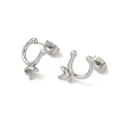 Brass Stud Earring Findings KK-M270-23P-1