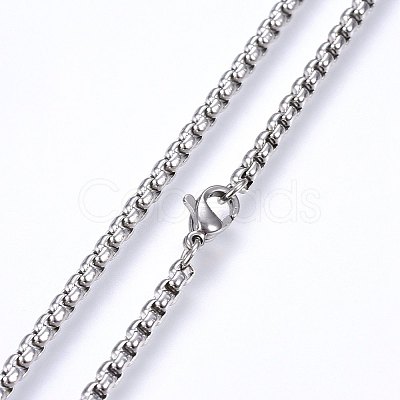 Non-Tarnish 304 Stainless Steel Box Chain Necklaces LS-NJEW-F227-09P-04-1