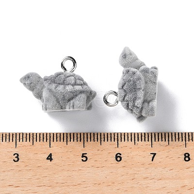 Animal Shape Flocky Resin Pendants RESI-Q229-01A-1